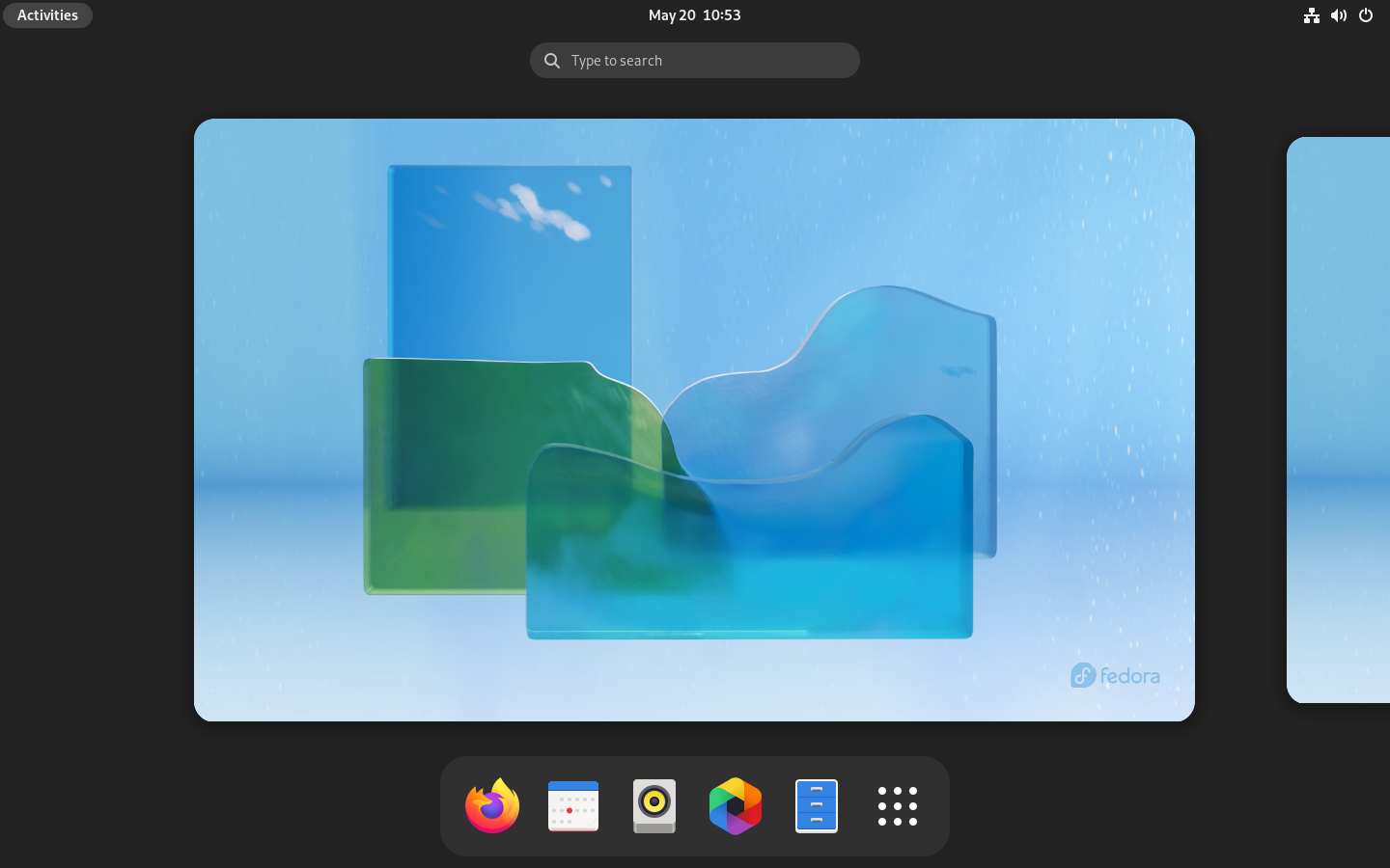 Fedora Workstation 36 showing GNOME Shell 42