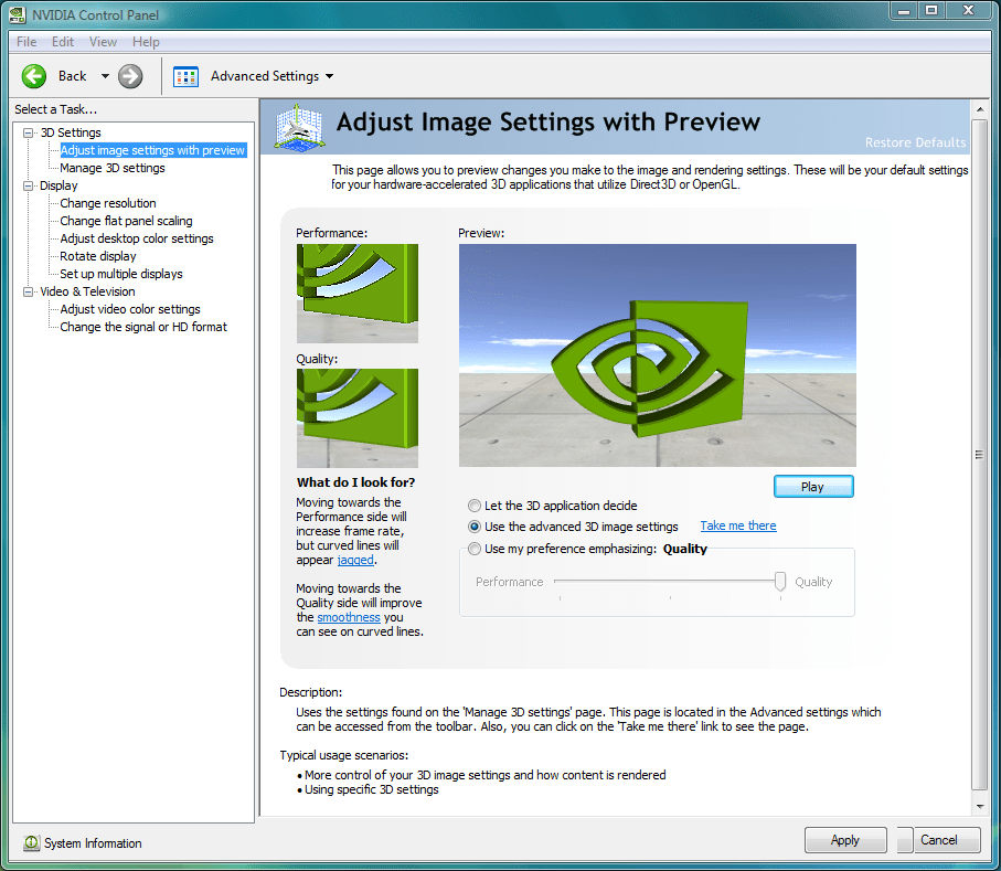 Nvidia Control Panel Setting For GTX 1060